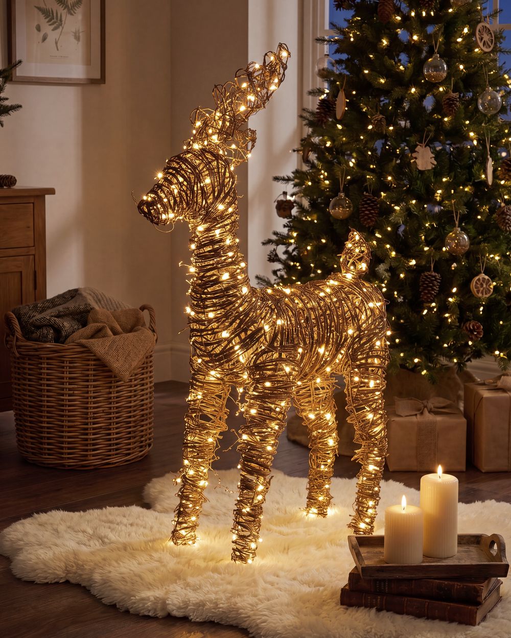 Decorazione natalizia LED GRINDAVIK 97 cm Renna Naturale