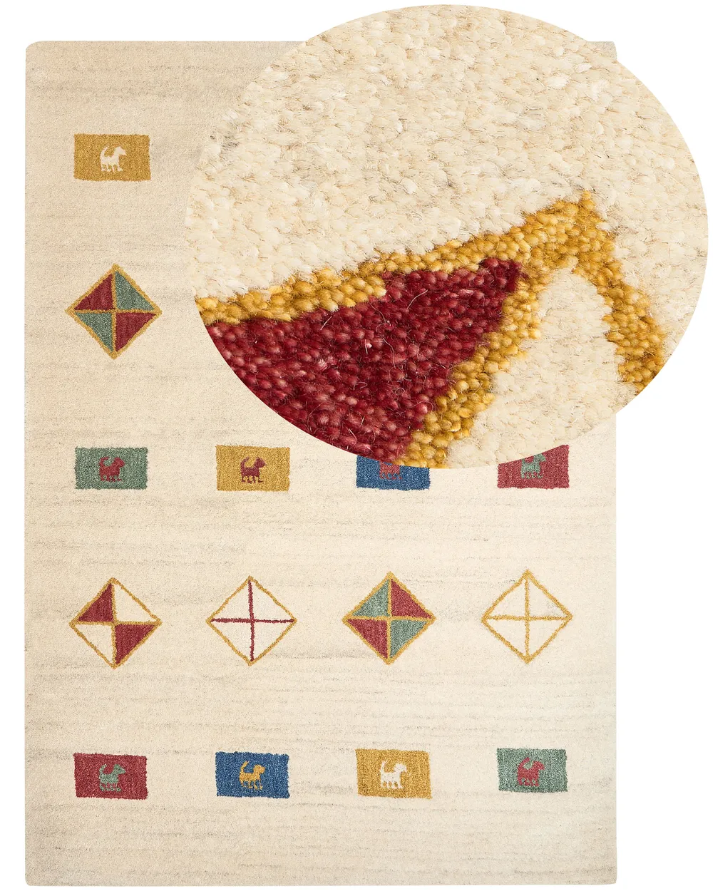 Rug MISINLI Beige 160 x 230 cm Gabbeh Wool