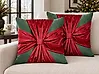 Set of 2 Decorative Cushions MARSHMALLOW 45 x 45 cm Velvet Red Green Christmas Motif
