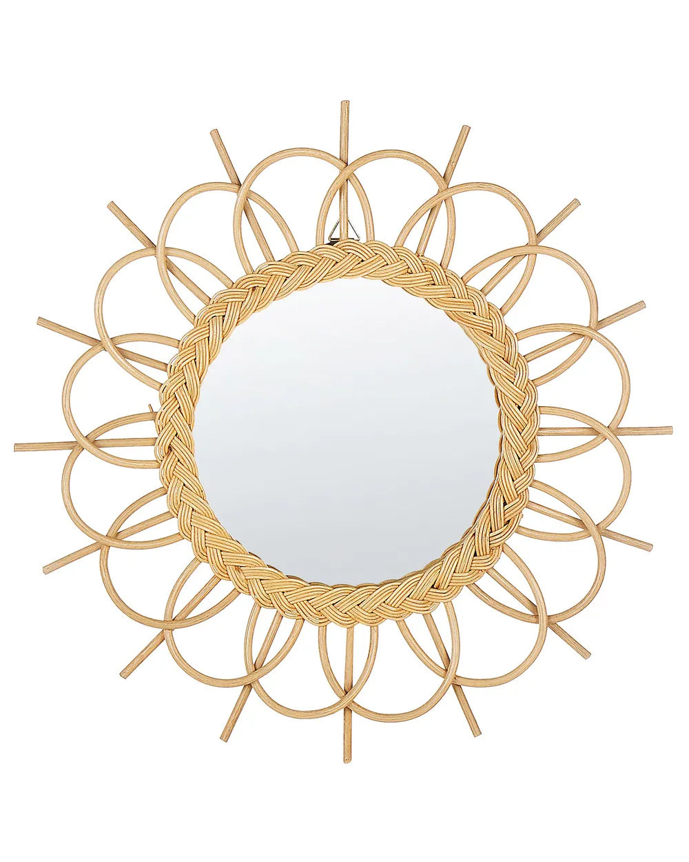 Lustro ścienne TELAKIA 60 cm 60 cm Rattan Naturalny_822207