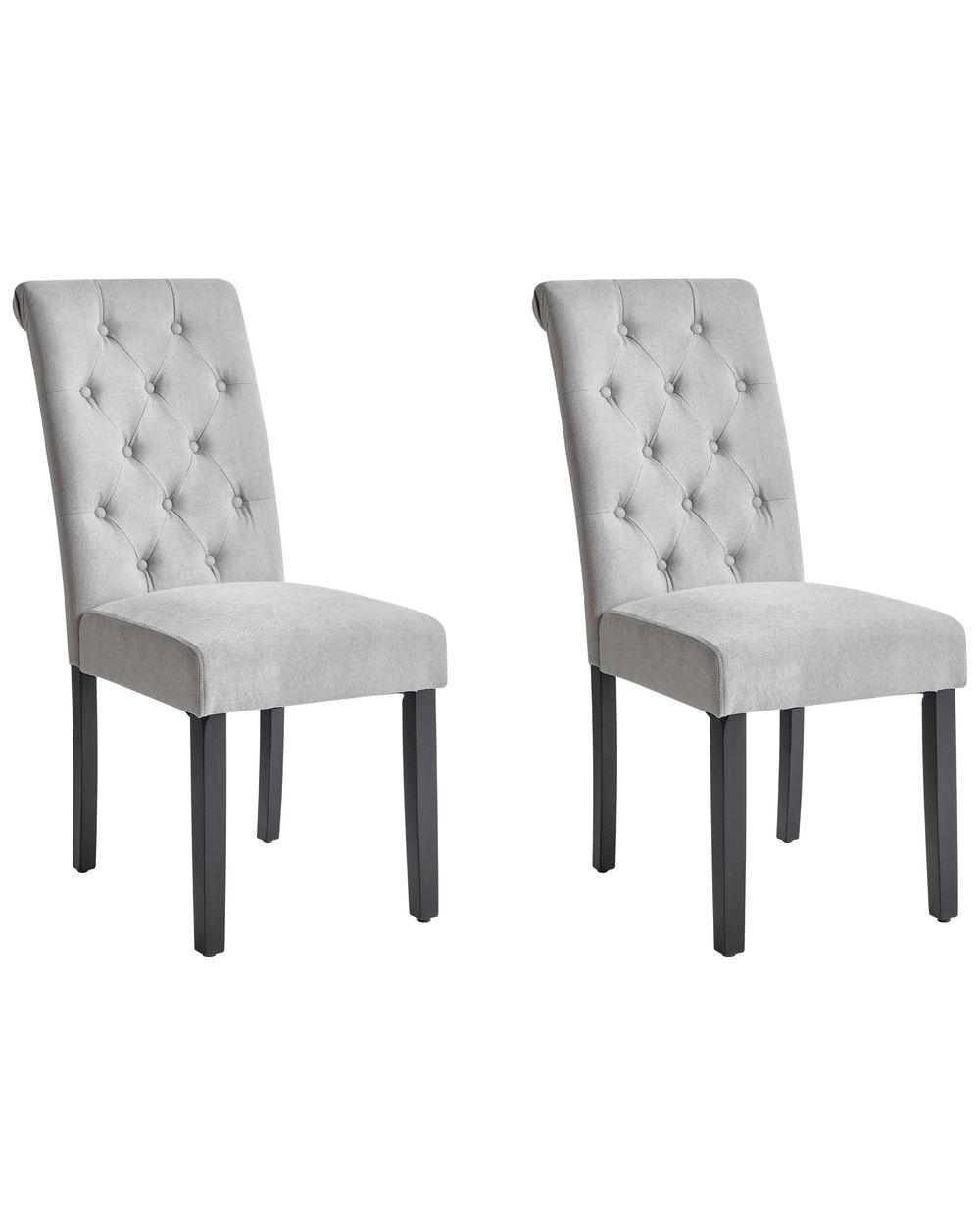 Set van 2 eetkamerstoelen VELVA Stof Grijs