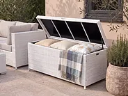 Storage Box MODENA 158 cm 63 cm PE Rattan White_1155500