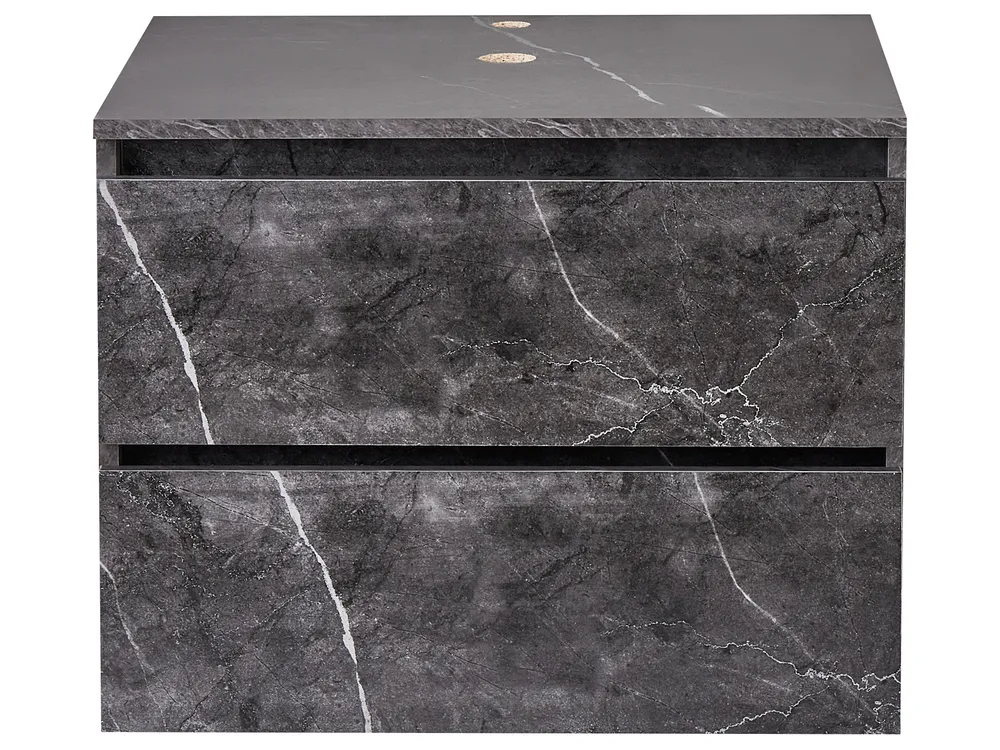 Wall Mounted Vanity Unit SERRA 60 cm Black Marble_984090
