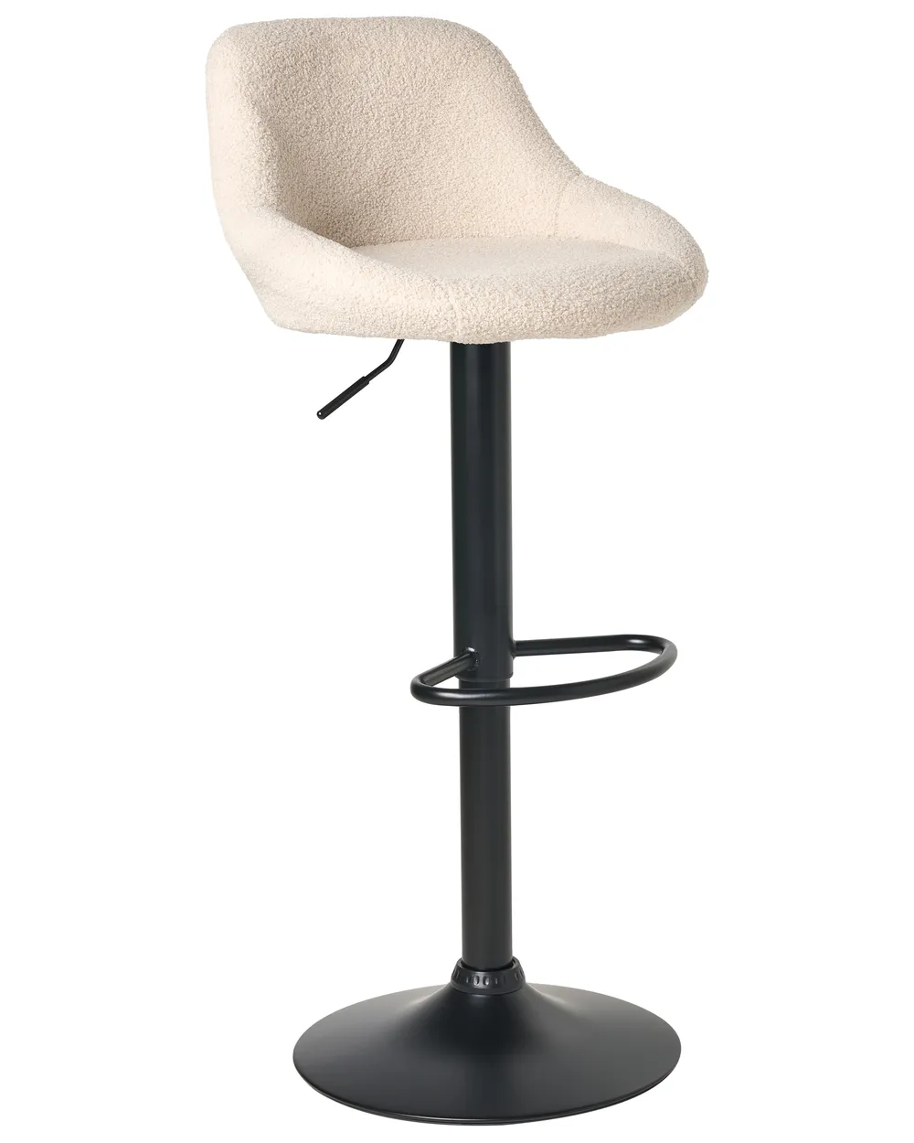 Set of 2 Bar Stools MEDULIN Swivel Boucle Light Beige_1011555
