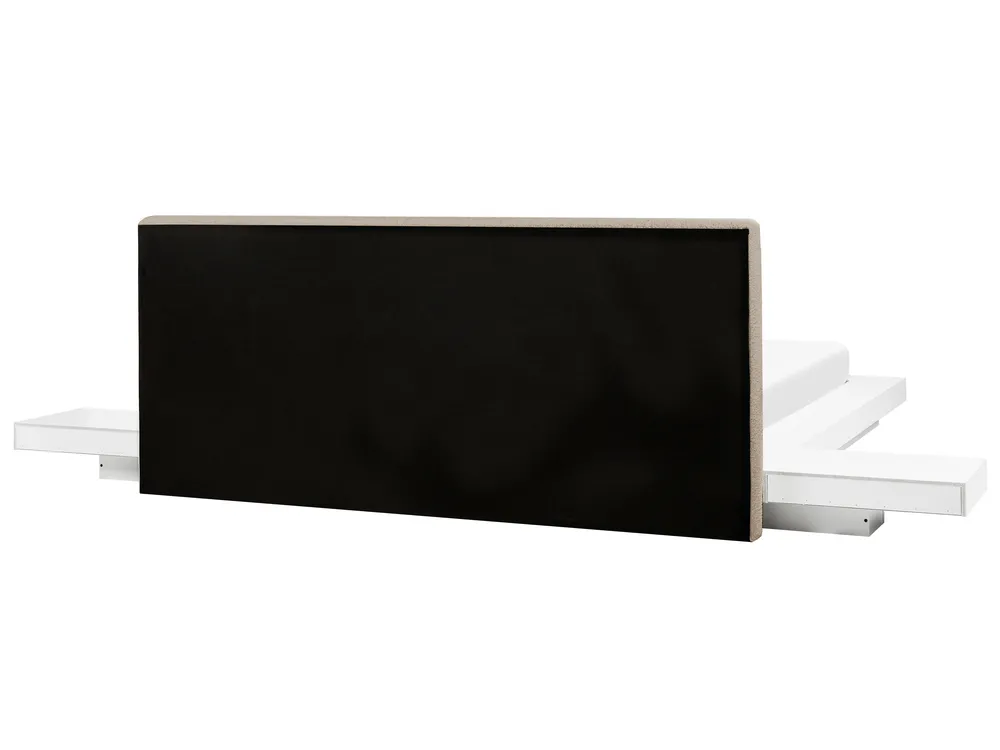 Letto Bouclé ZEN 160 x 200 cm Bianco_1080228