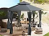 Gazebo PORTEL 350 cm x 350 cm Metal Graphite Grey