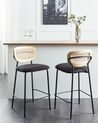 Set of 2 Fabric Bar Chairs Black MAYETTA_931912