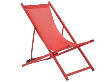 Folding Deck Chair Red LOCRI II