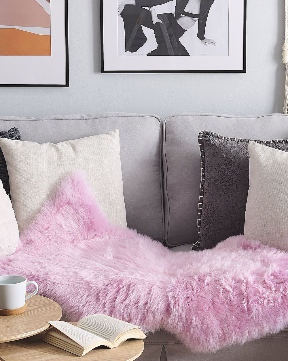 Pink sheepskin throw best sale