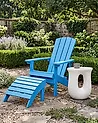Garden Chair ADIRONDACK with Footstool Blue