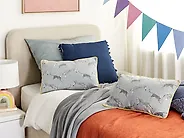 Set of 2 Decorative Cushions ARALES 30 x 50 cm Cotton Light Grey Animal Pattern_1187061