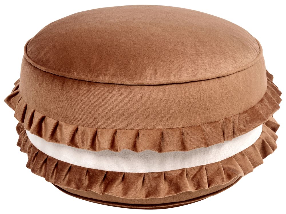 Kids Pouffe MAROT Velvet Brown
