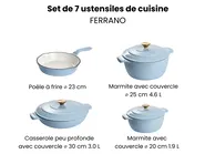 Lot de 7 pièces en fonte FERRANO Bleu clair_1073735