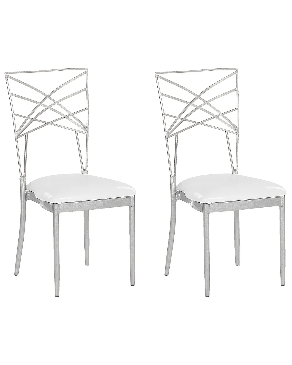 Set di 2 sedie da pranzo GIRARD Metallo Argento_782823