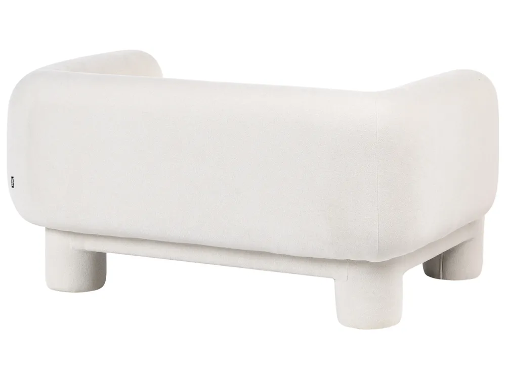 Set da salotto 6 posti HOGBO con ottomana Tessuto Bianco_1050046