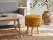 Footstool MANZAI Cotton Mustard_1135911