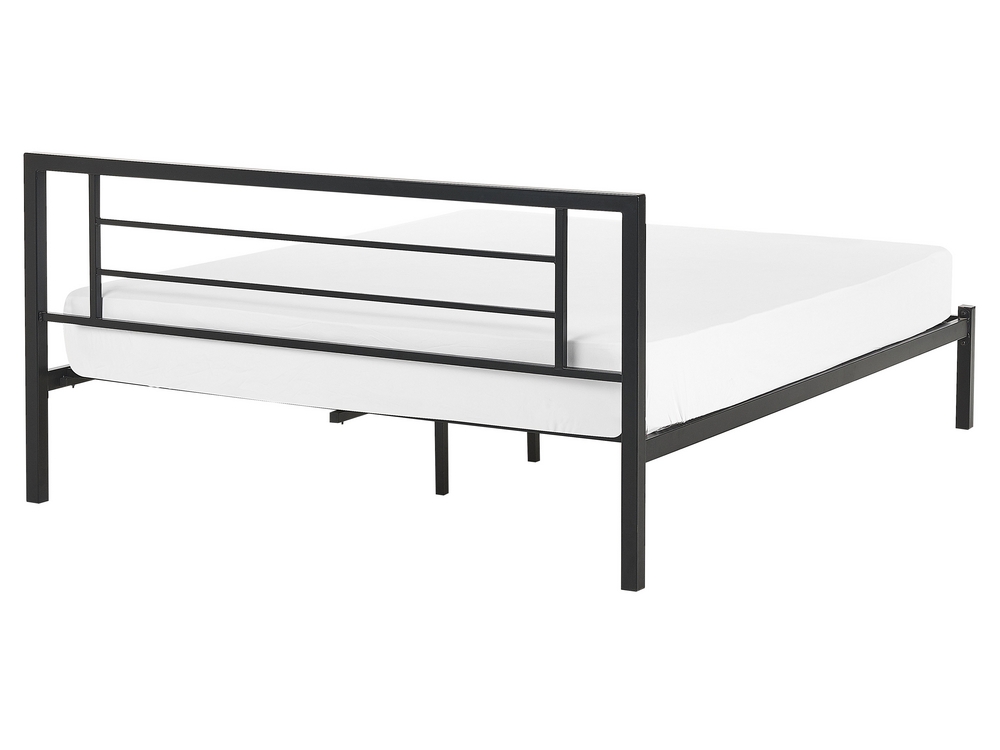Letto Matrimoniale 160x200 Cm In Metallo - Moderno, Con Rete A Doghe, Nero - Foto 10