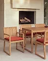 Set of 2 Garden Chairs with Cushions SASSARI PREMIUM Certified Acacia Wood Red