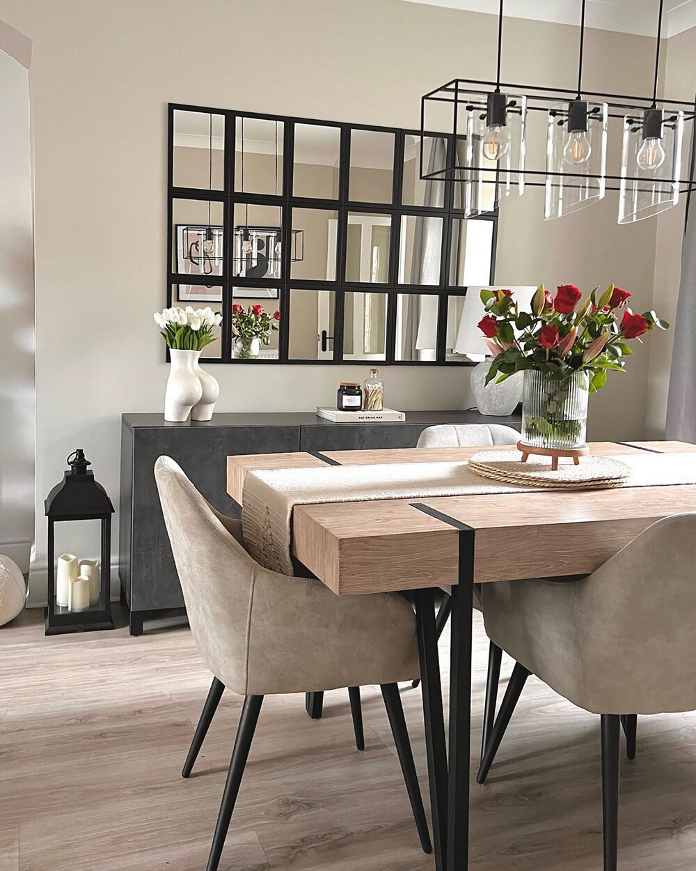 Concrete effect dining table set discount