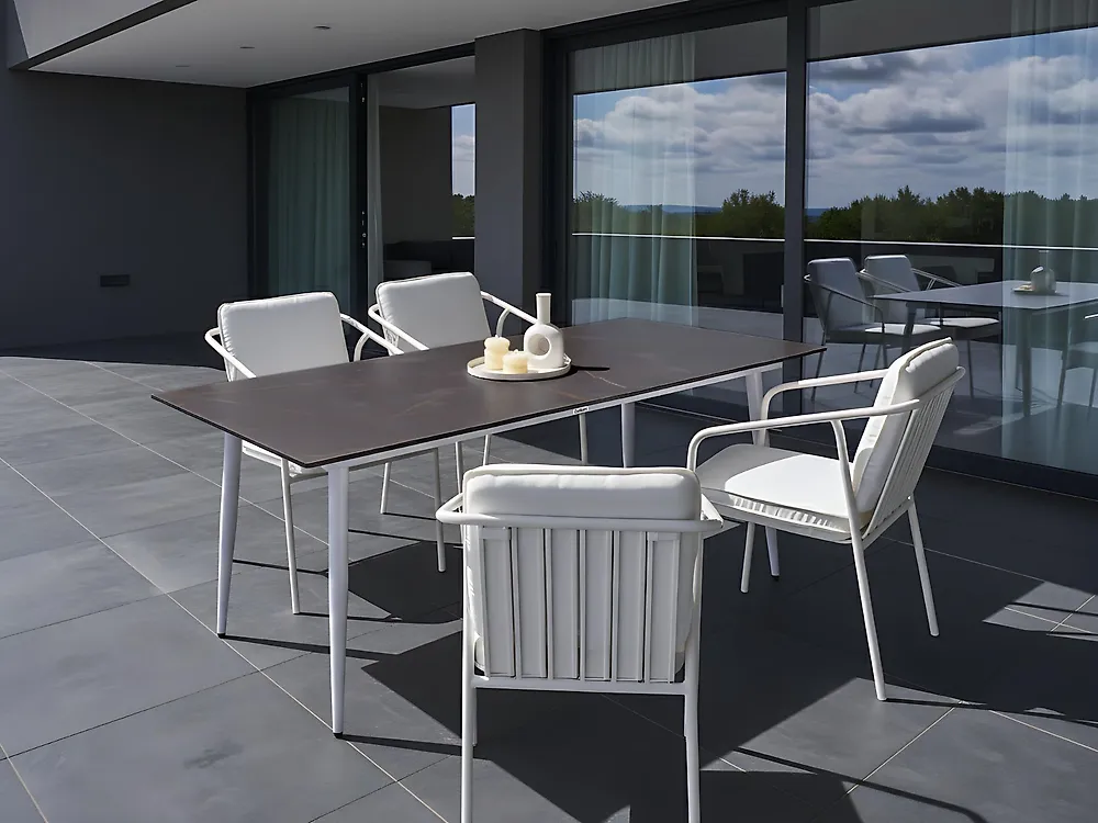Gartentisch TOLENTINO 180 cm 90 cm Marmor Optik Grauer Marmor_1175536