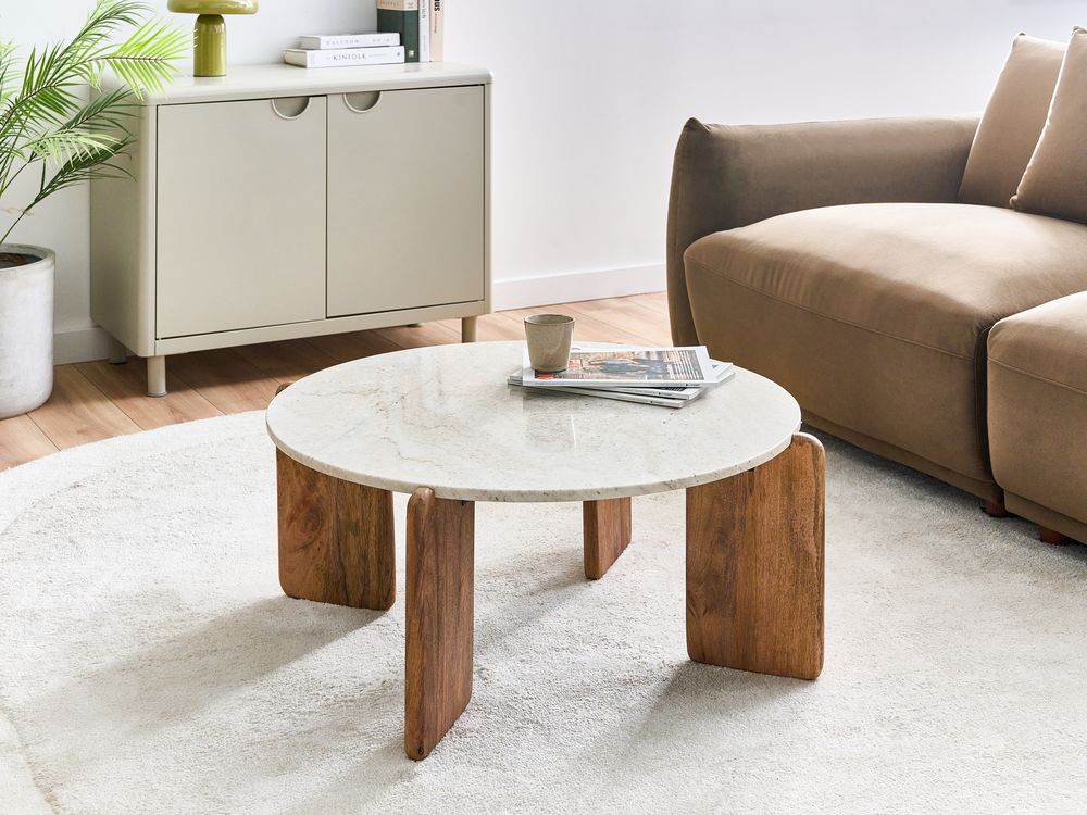 Tavolino da caffè LUNO Marmo Beige chiaro