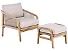 Sillón de jardín con otomana SUMBA Madera de acacia Marrón claro