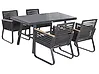 Garden Dining Set 4 Seater CANETTO with Cushions Metal Black