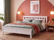 Bed Pine Wood MAYENNE 180 x 200 cm (EU Super King) White_1151348