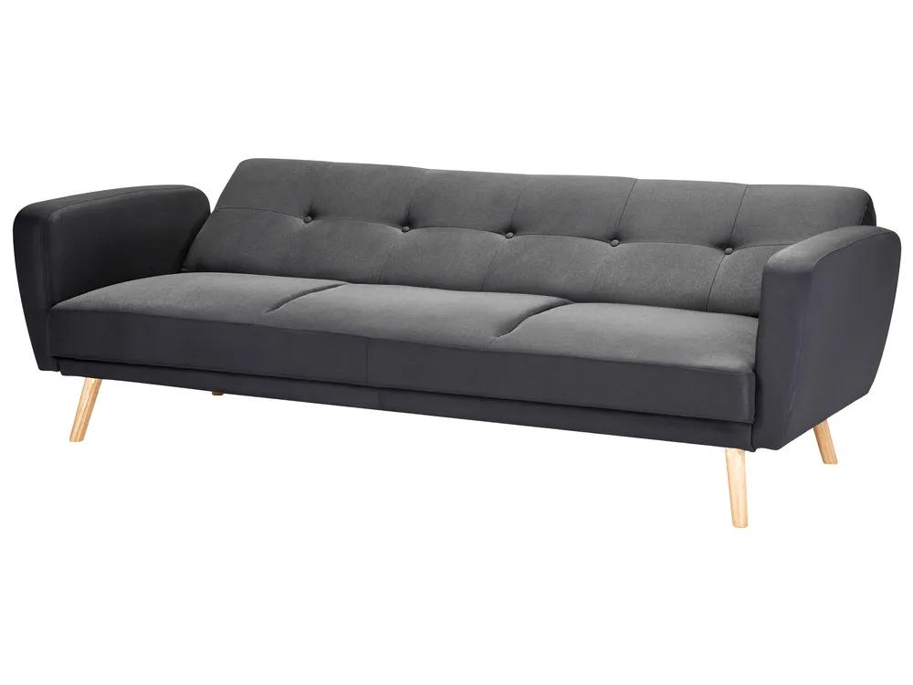 Sofa Bed 3 Seater FLORLI Fabric Black_704145