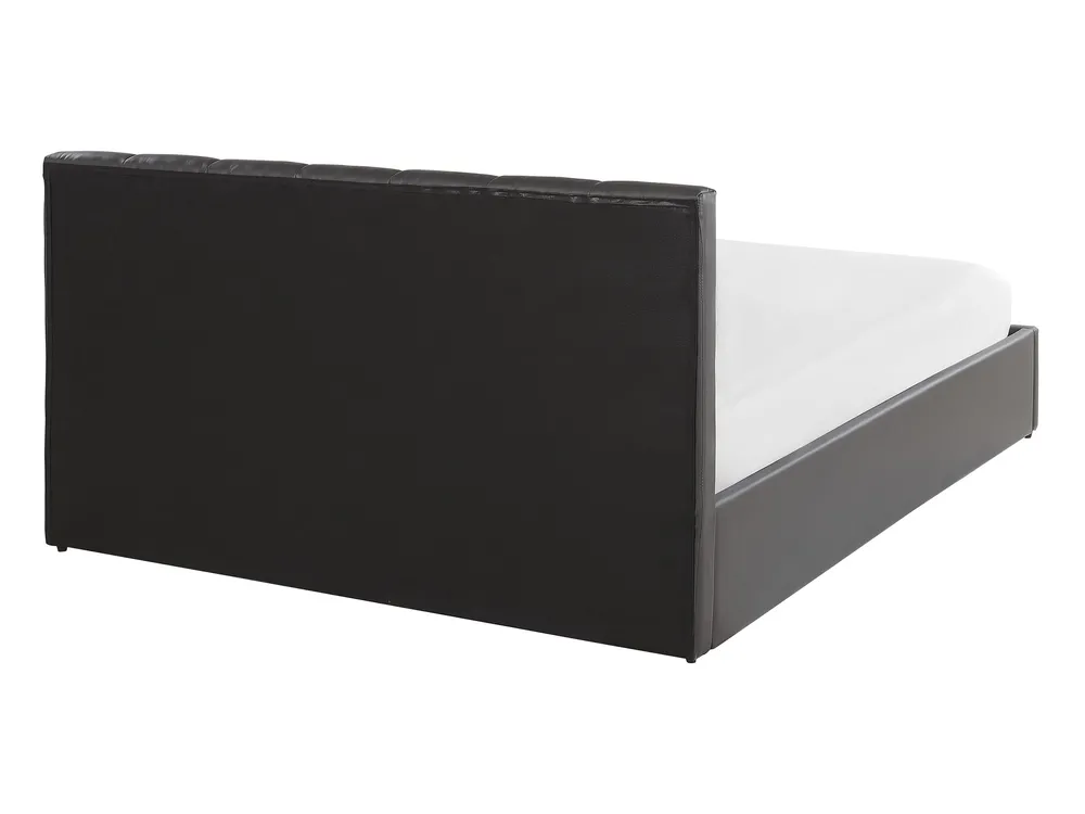 Ottoman Bed DREUX Faux Leather Dark Grey 140 x 200 cm (EU Double)_793183