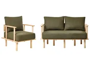 Living Room Set 3 Seater ASKER Boucle Dark Green_932675