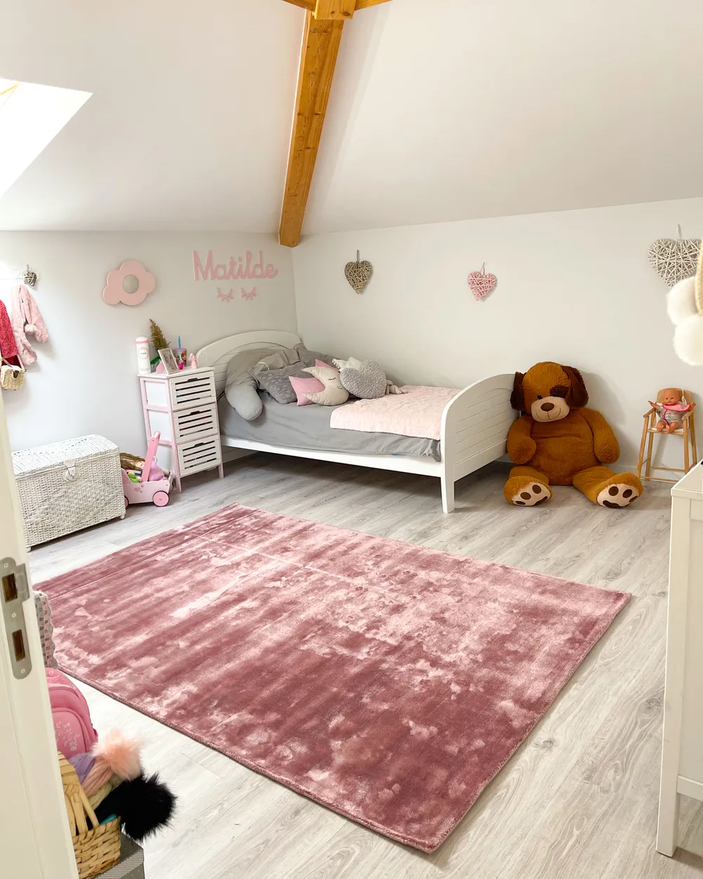Tapis GESI Rose 80 x 150 cm Soie artificielle_902917