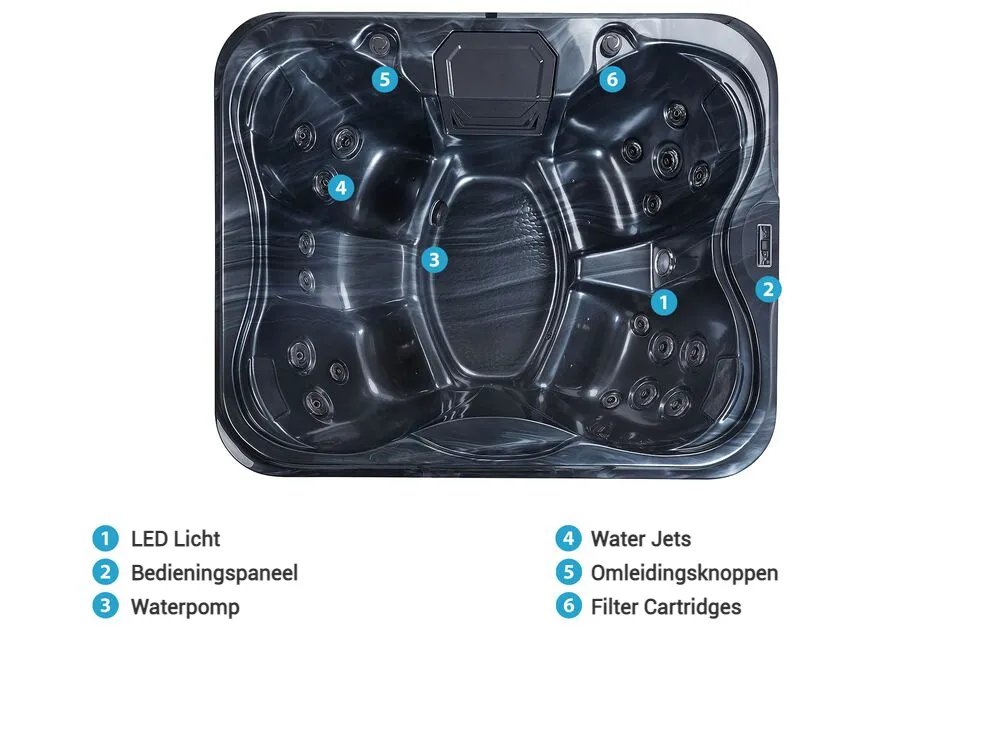 Outdoor hottub met LED ARCELIA Grijs_825439