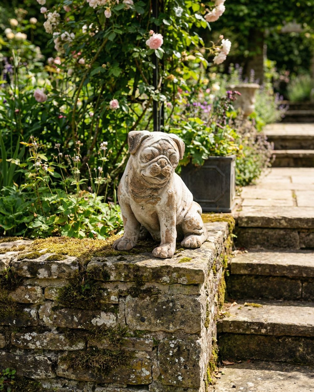 Statue de jardin SARNANO Chien Beige
