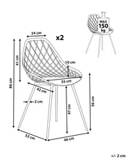 Set of 2 Dining Chairs CANTON II Green_861849