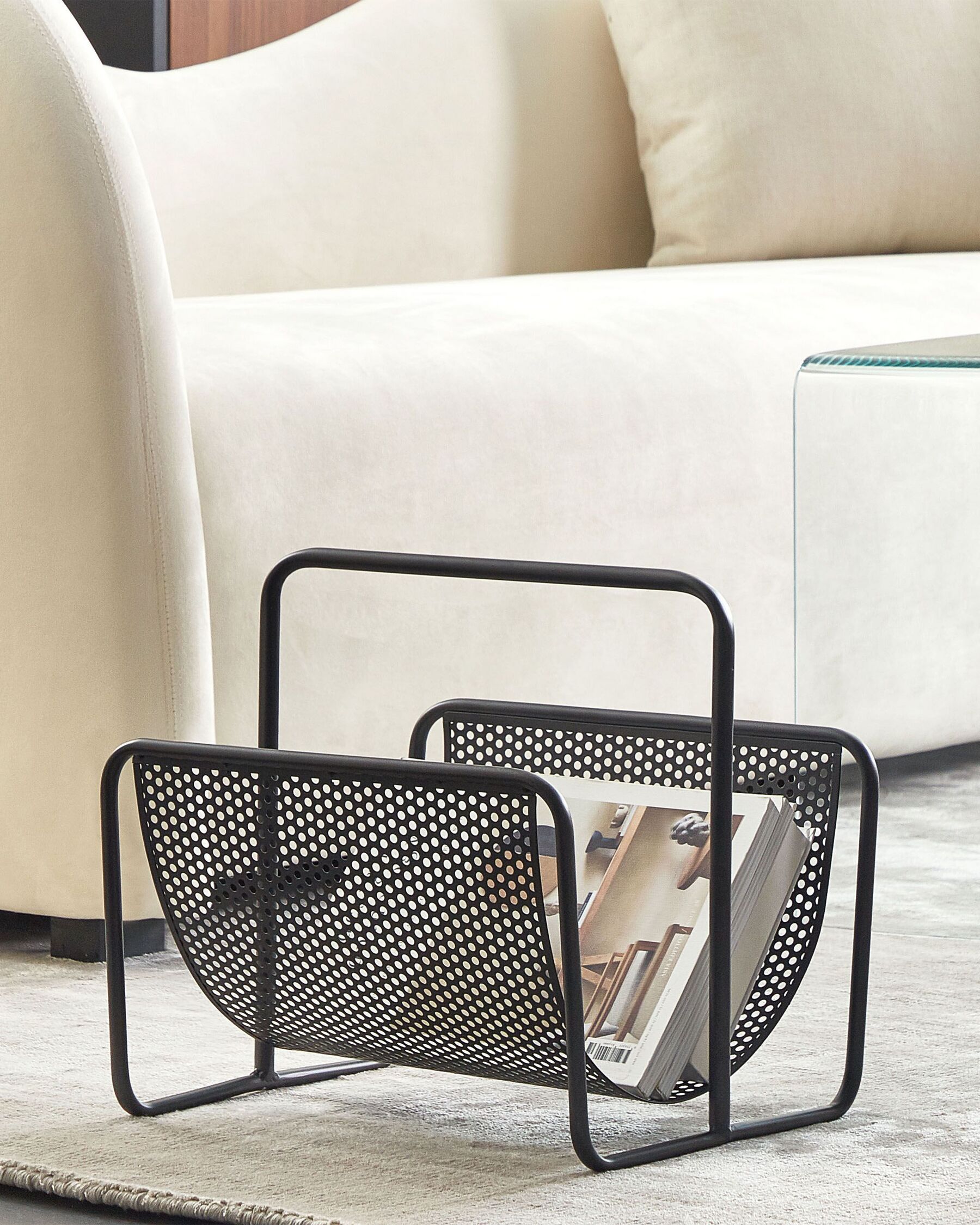 Iron Magazine Rack Black BELA_817925