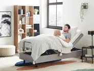 Adjustable Bed without Headboard Fabric DUKE II 80 x 200 cm (EU Small Single) Light Grey_952098