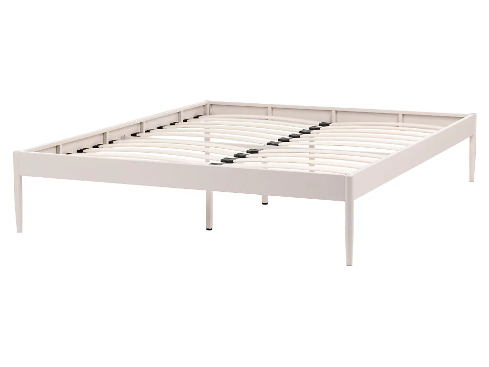 Bed Metal VAURS 160 x 200 cm (EU King Size) Light Beige_1165421