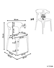 Set of 4 Garden Chairs GUBBIO Beige_844328
