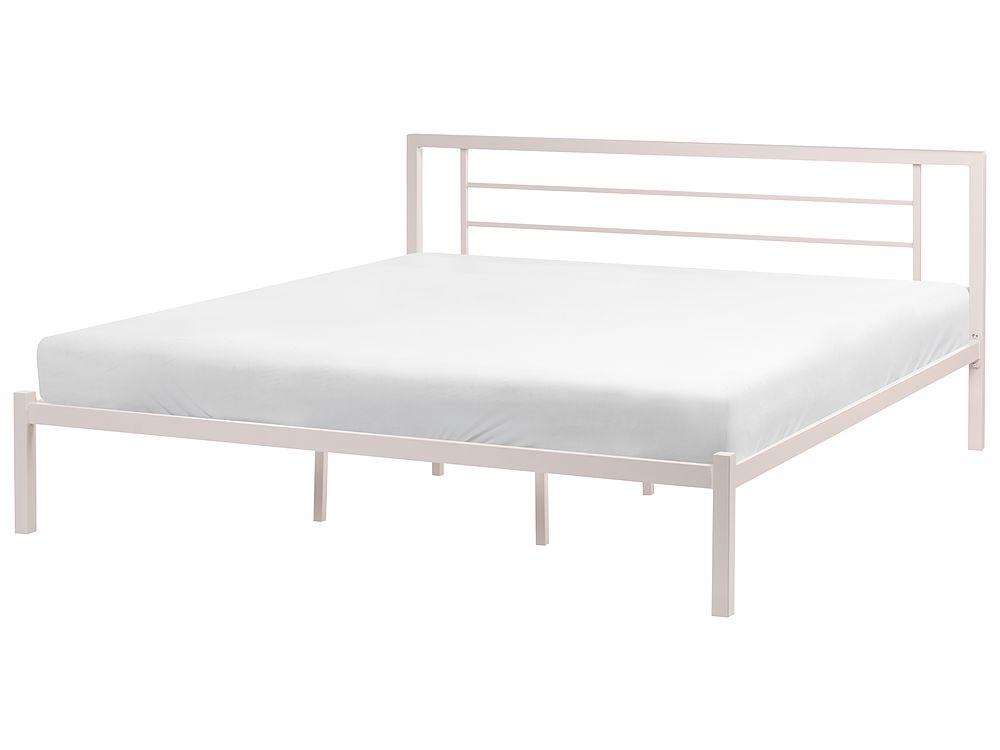 Bed Metal CUSSET 180 x 200 cm (EU Super King) Light Beige