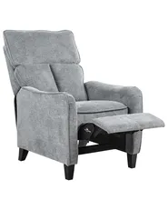 Recliner Chair ROYSTON with Footrest Fabric Grey_884460