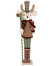 Set of 2 Figurines ALATORNIO 62/63 cm Bear Reindeer Brown_1156815