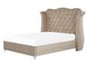 Łóżko welurowe 140 x 200 cm szarobeżowe AYETTE_832148