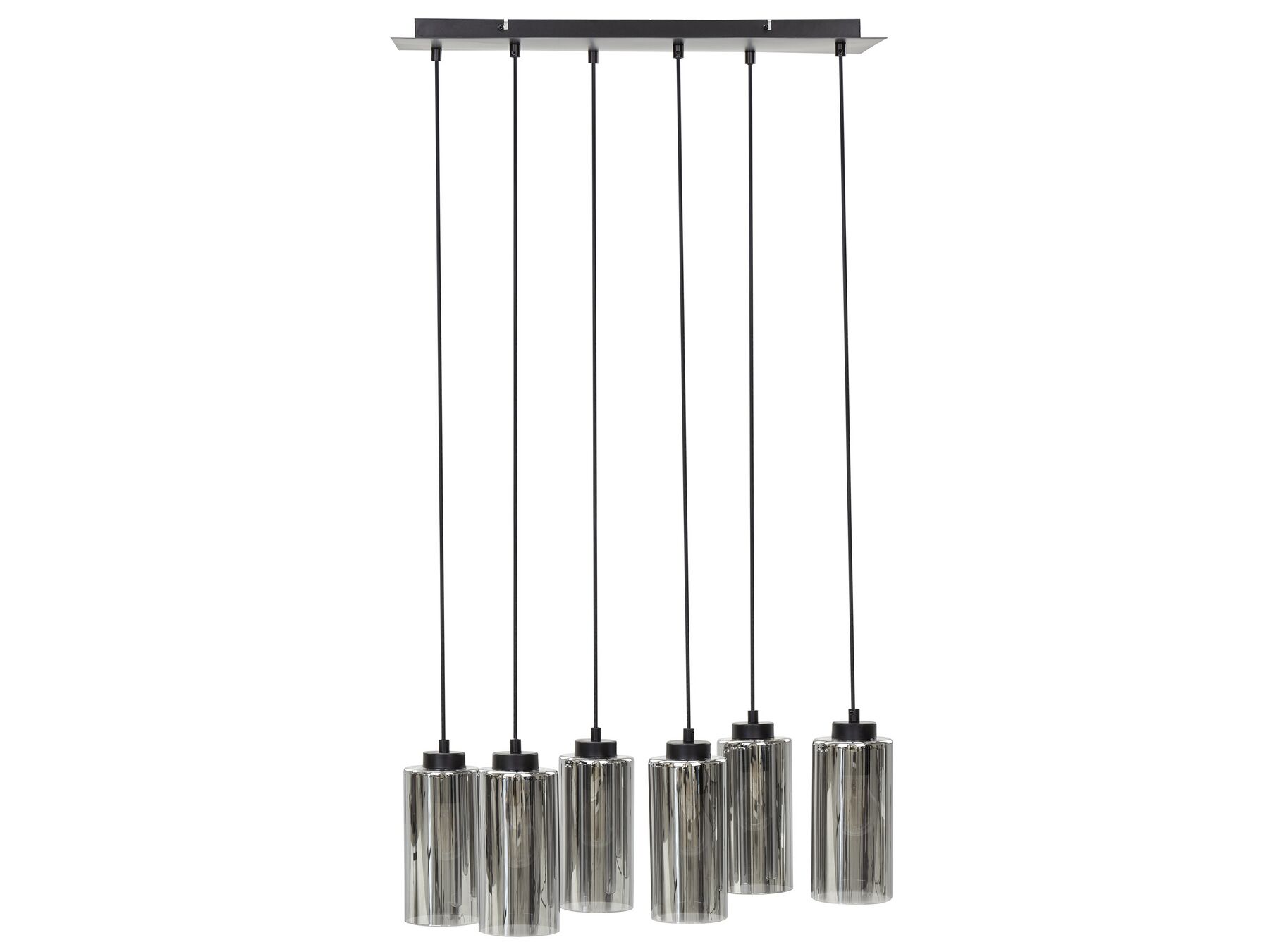 Candeeiro suspenso para 6 lâmpadas em vidro cinzento PURIRI_878187