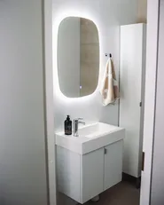 LED Bathroom Mirror BERGERAC 58 cm 78 cm Silver_920209