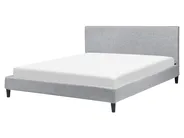 Bed with LED Fabric FITOU 160 x 200 cm (EU King Size) Light Grey_772101