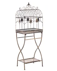 Set of 2 Shelving Units SICILY 43/37 cm 122/90 cm Metal Black_1029384
