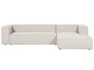 Corner Sofa 3 Seater VERNON Fabric Light Beige Left Hand_887779