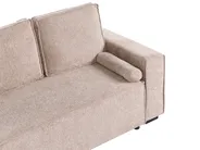 Corner Sofa Bed 3 Seater EDANE with Storage Fabric Beige Right Hand_1057080