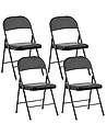 Set of 4 Folding Chairs SHASTA Metal Black